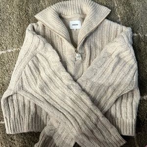 Nanushka Cropped Sweater with Pearl Zip